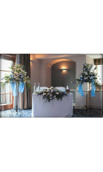 Blue and White Reception weddings Flowers